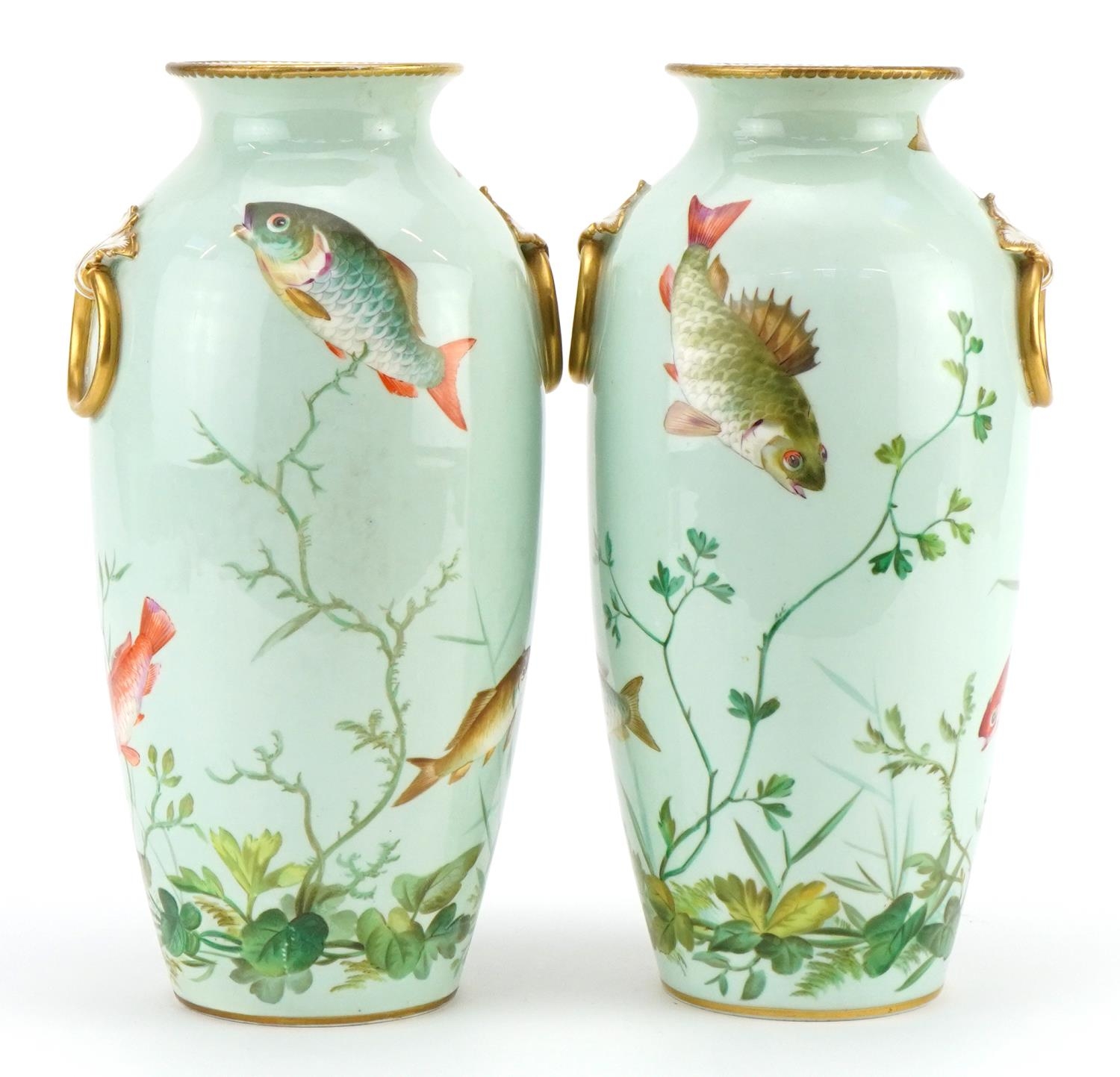 Royal Worcester, pair of Victorian aesthetic porcelain vases in the manner of Christopher Dresser, - Image 2 of 4