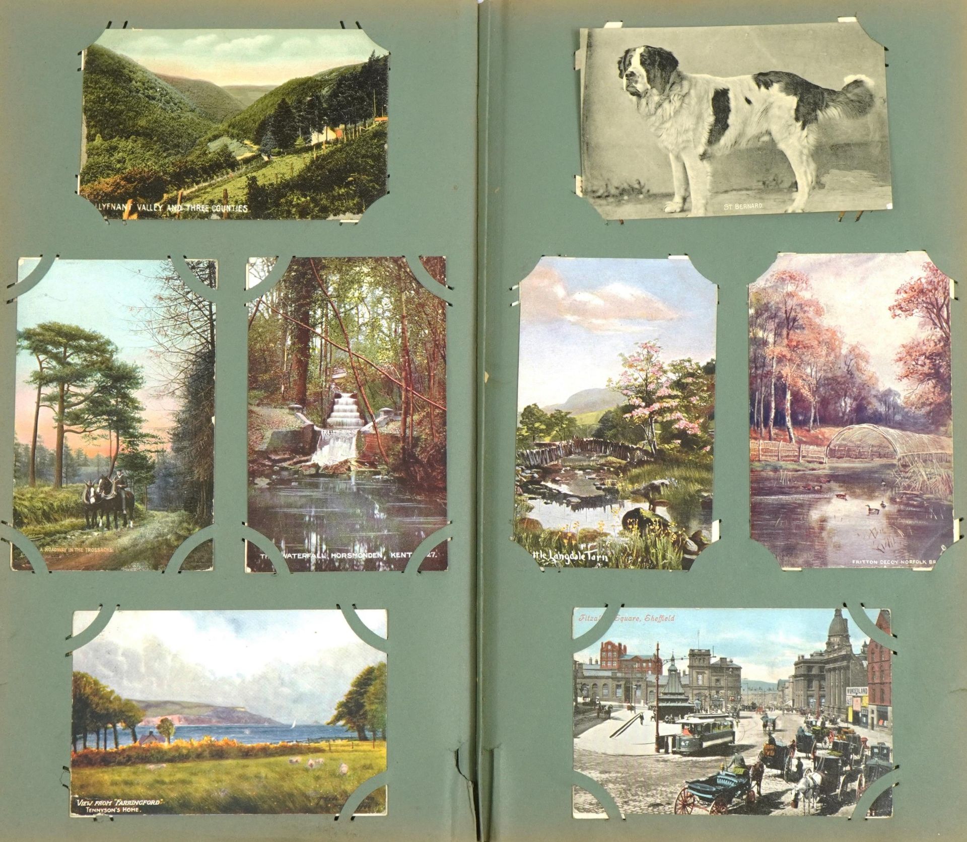 Edwardian and later topographical, social history and comical postcards arranged in an album - Image 4 of 15