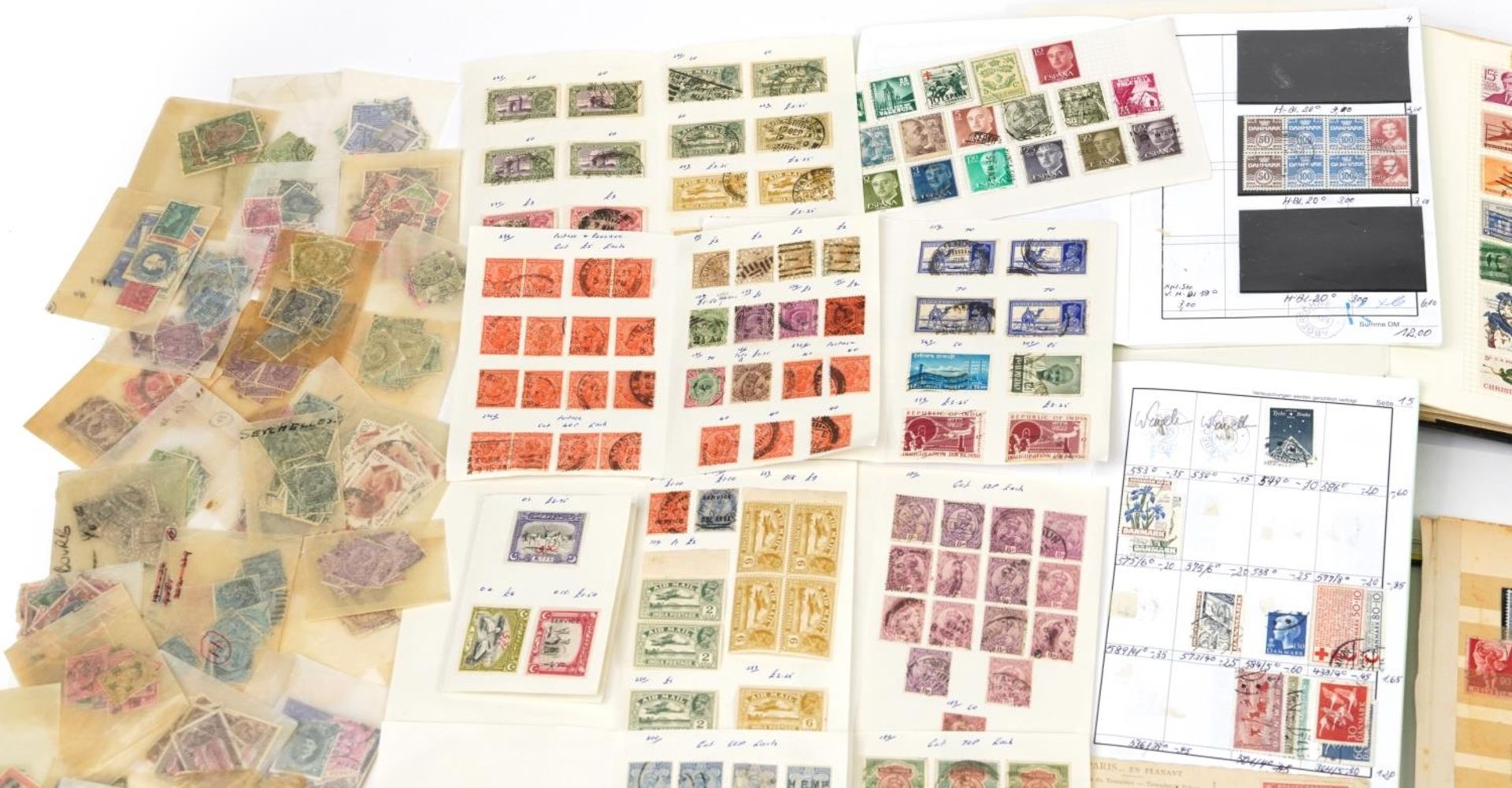 Collection of antique and later world stamps, some arranged in albums, including Denmark and - Image 2 of 13