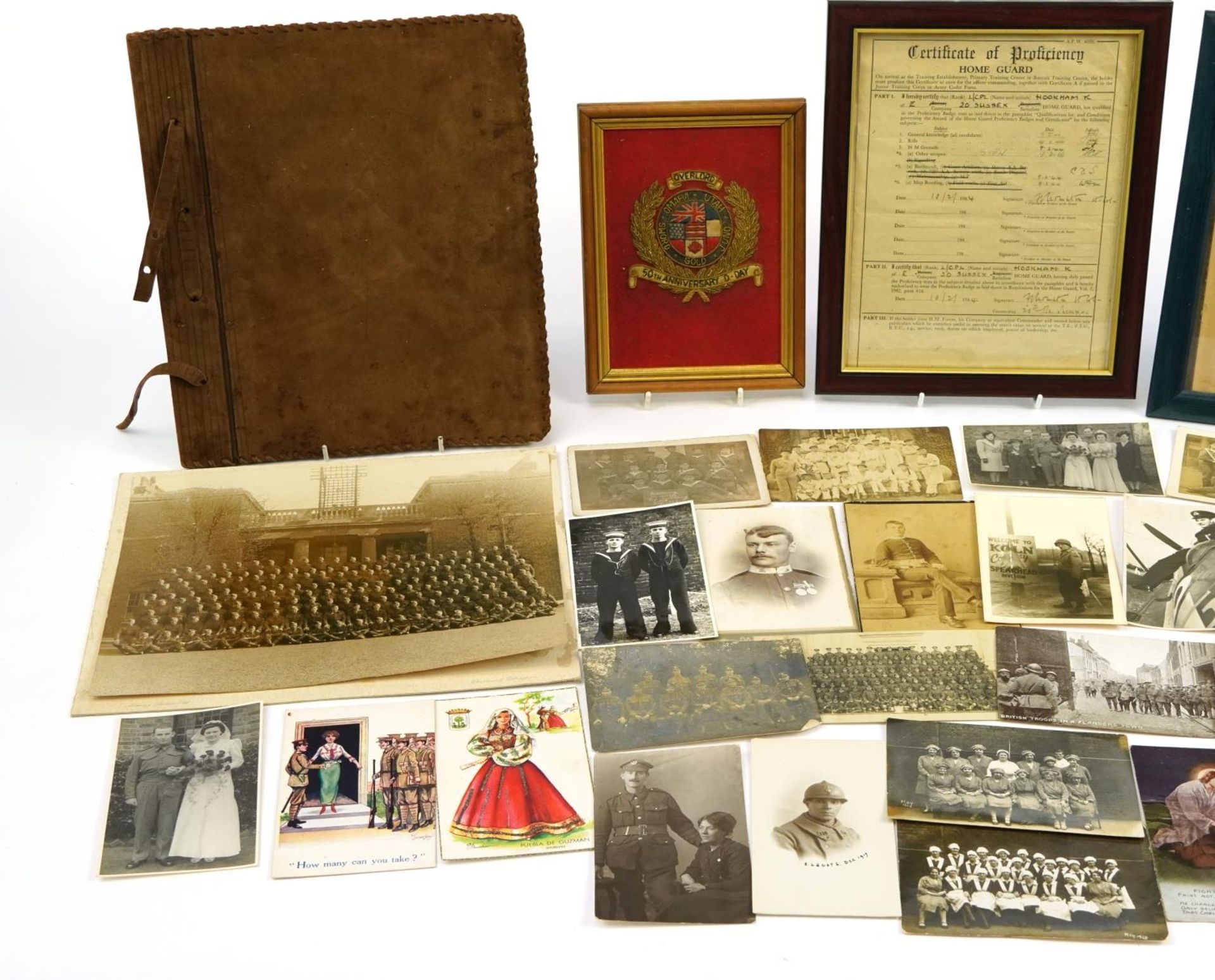 Military interest ephemera including photographs arranged in an album, real photographic - Image 2 of 8