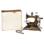 19th century German Westfalia hand operated child's sewing machine, no 7 with box and