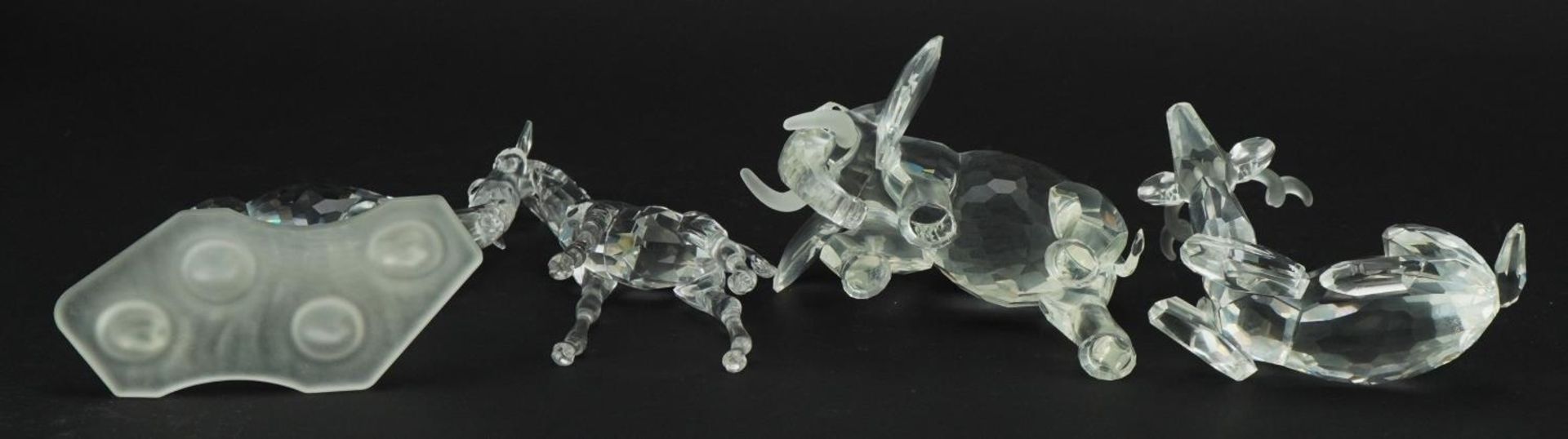 Four Swarovski Crystal animals comprising camel, giraffe, gazelle and elephant, the largest 13.5cm - Image 3 of 4