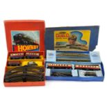 Two Hornby train sets with boxes comprising Dublo electric train set and Hornby OO gauge tinplate