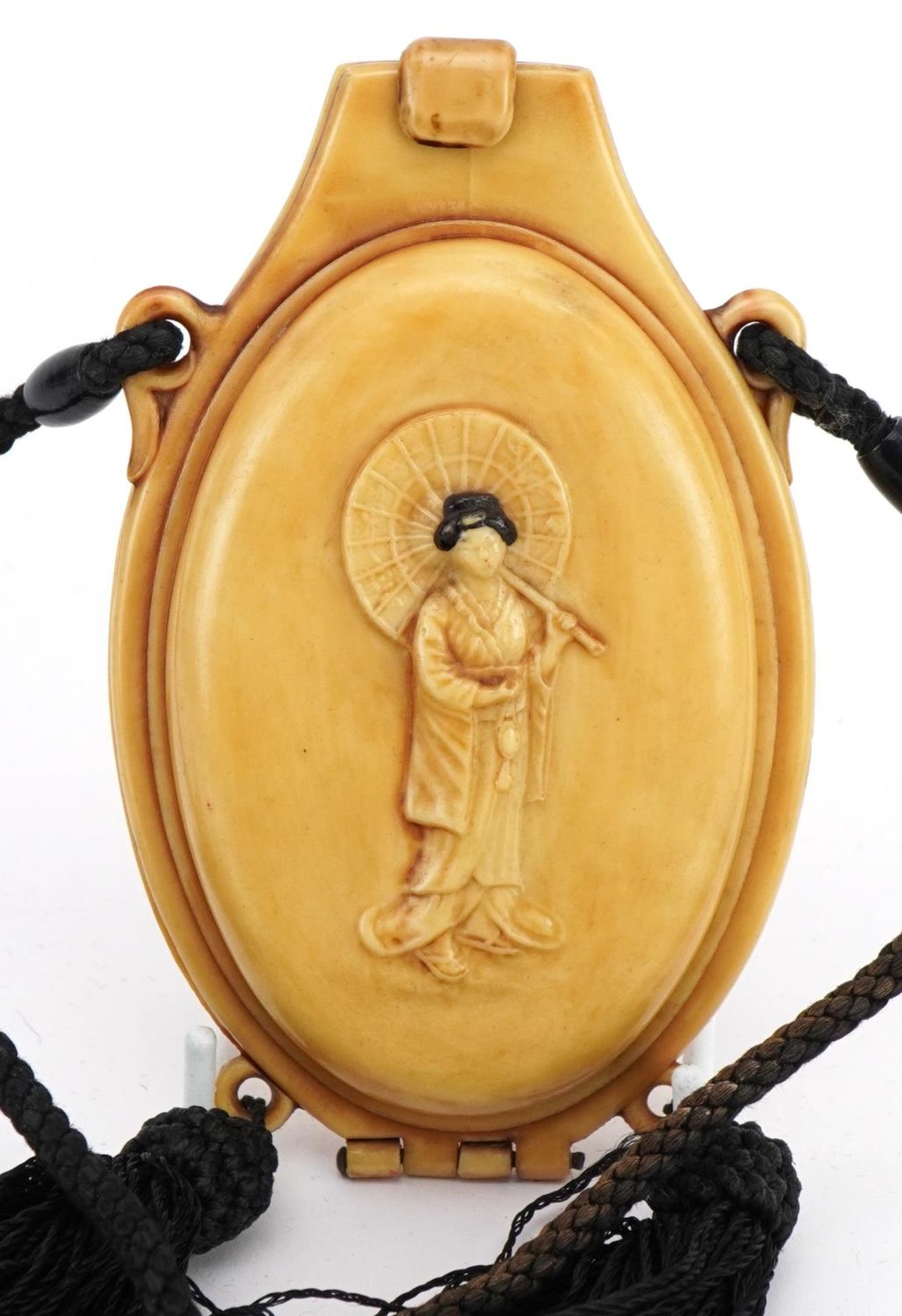 Antique and later vanity items including a French celluloid vanity case decorated with a Geisha, - Image 6 of 7