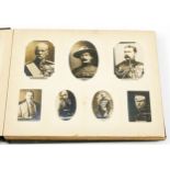 Ogden's cigarette card photo album with photos including Lord Kitchener, Baden Power and