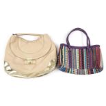 Two ladies bags comprising Anya Hindmarch and Missoni, the largest 46cm wide For further