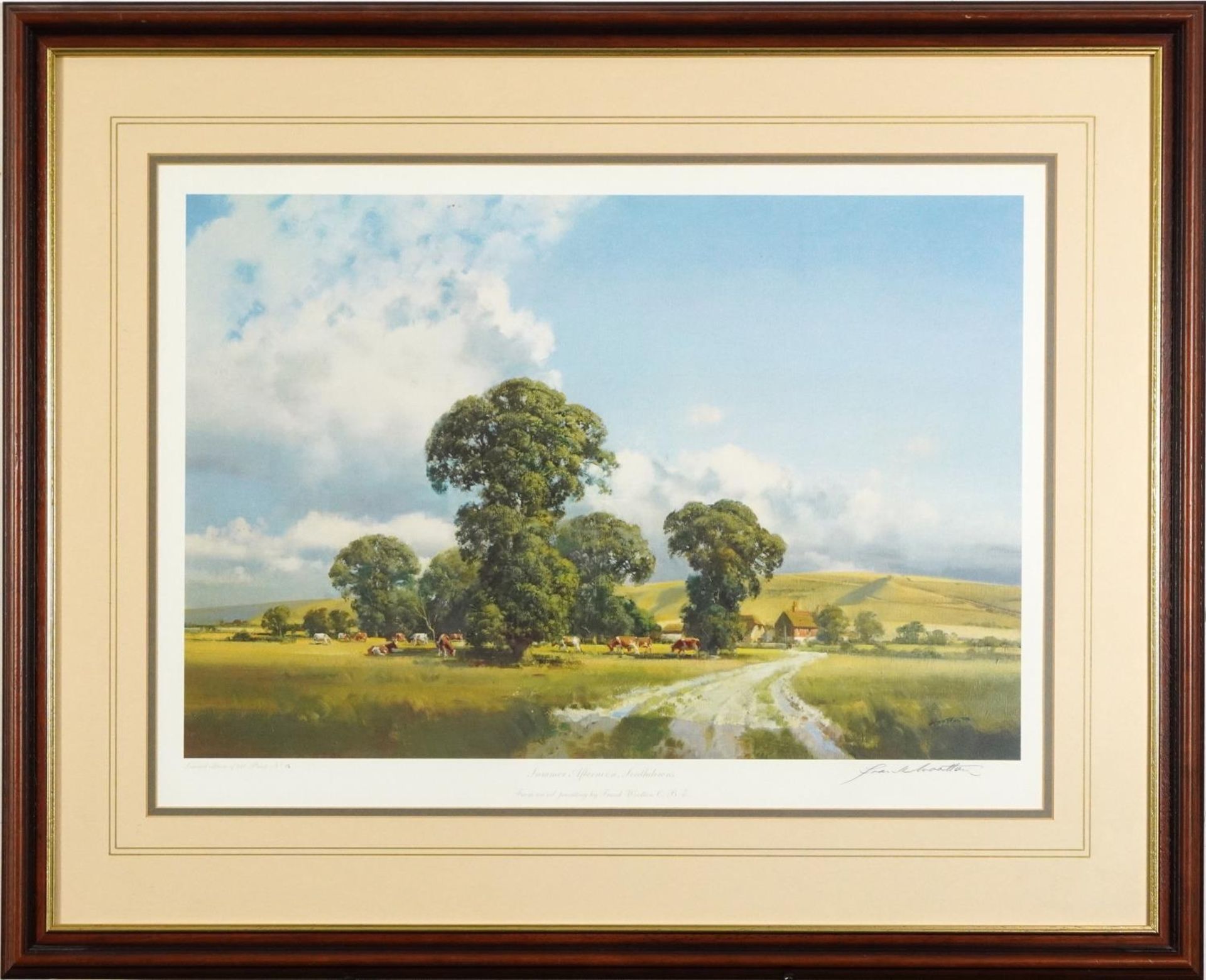 Frank Wootton - Summer Afternoon, South Downs, pencil signed print in colour, limited edition 18/ - Image 2 of 4