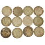 Twelve George VI pre 1947 half crowns For further information on this lot please contact the