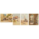 David Donald - Set of four Middle Eastern pencil signed etchings in colour including Bab el