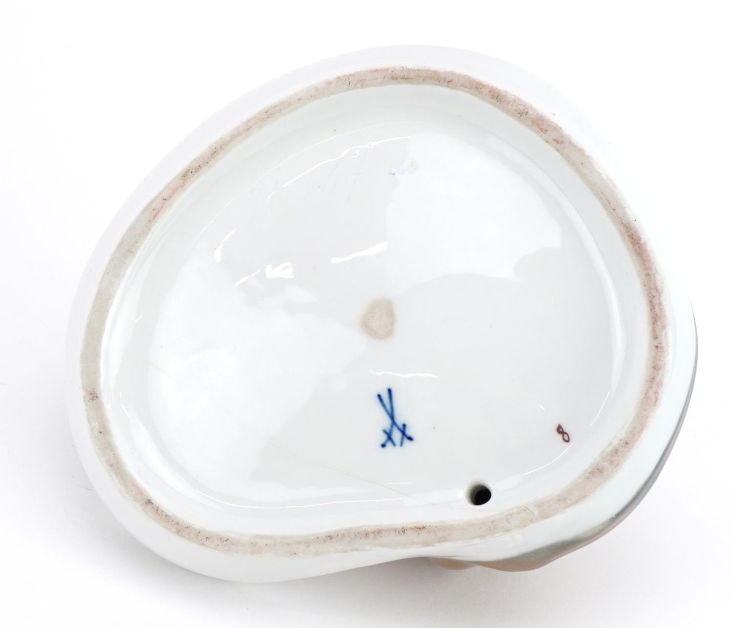 Meissen, German porcelain dish surmounted with a fox, incised marks to the base, 13.5cm wide For - Image 3 of 3