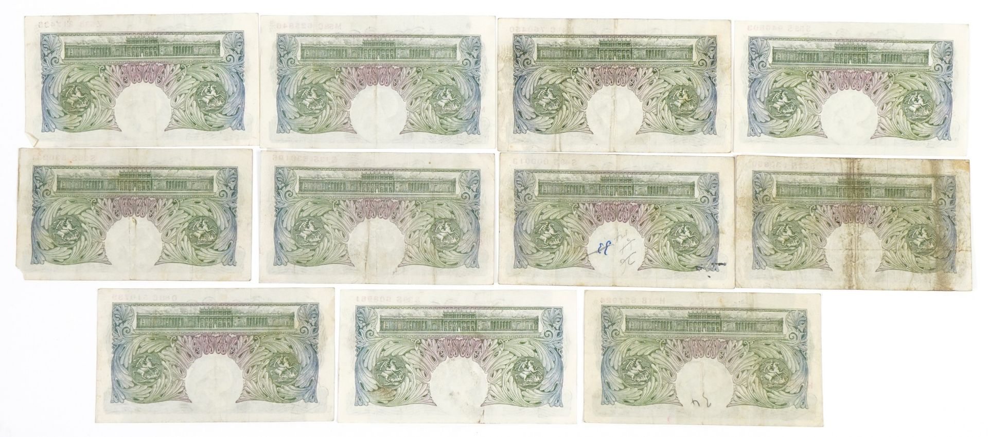 Eleven Bank of England one pound notes with Chief Cashiers P S Beale and K O Peppiatt, various - Image 3 of 3