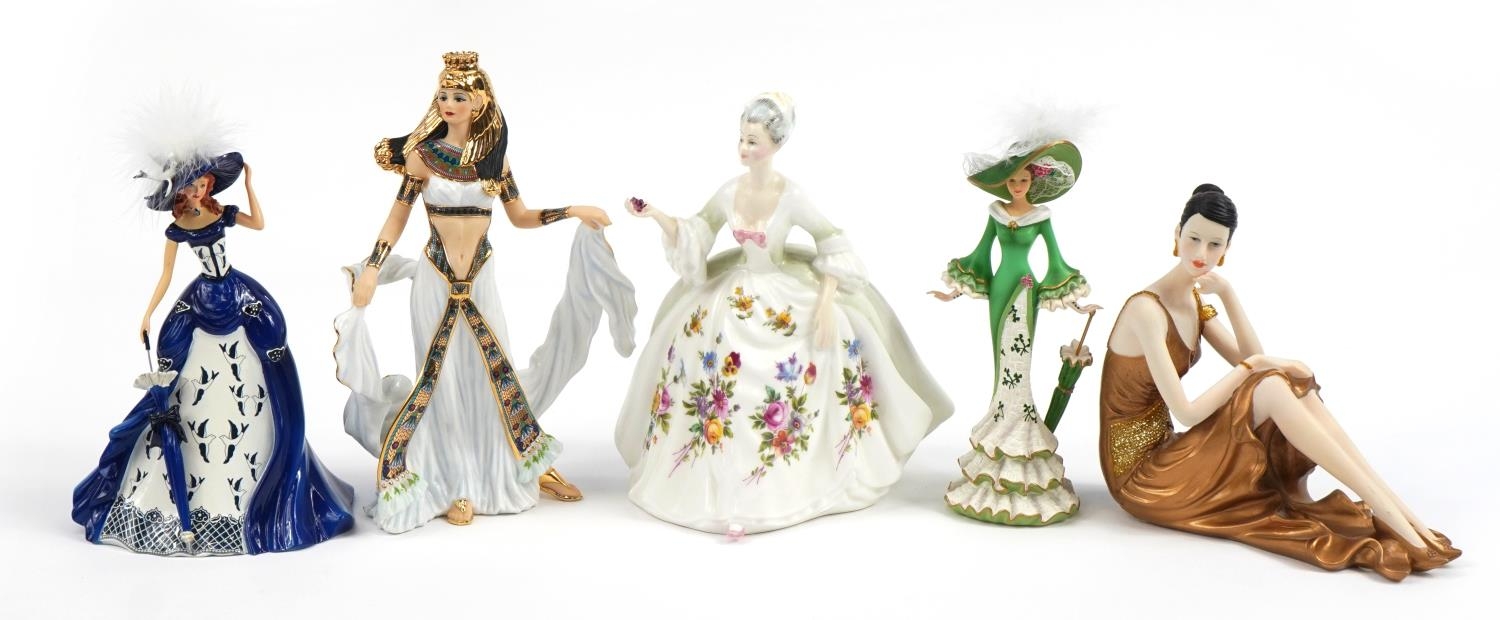 Collectable porcelain and resin figures, some with certificates, including Royal Doulton Diana