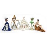 Collectable porcelain and resin figures, some with certificates, including Royal Doulton Diana