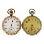 British military issue Helvetia open face pocket watch engraved GS/TP P16966 together with a