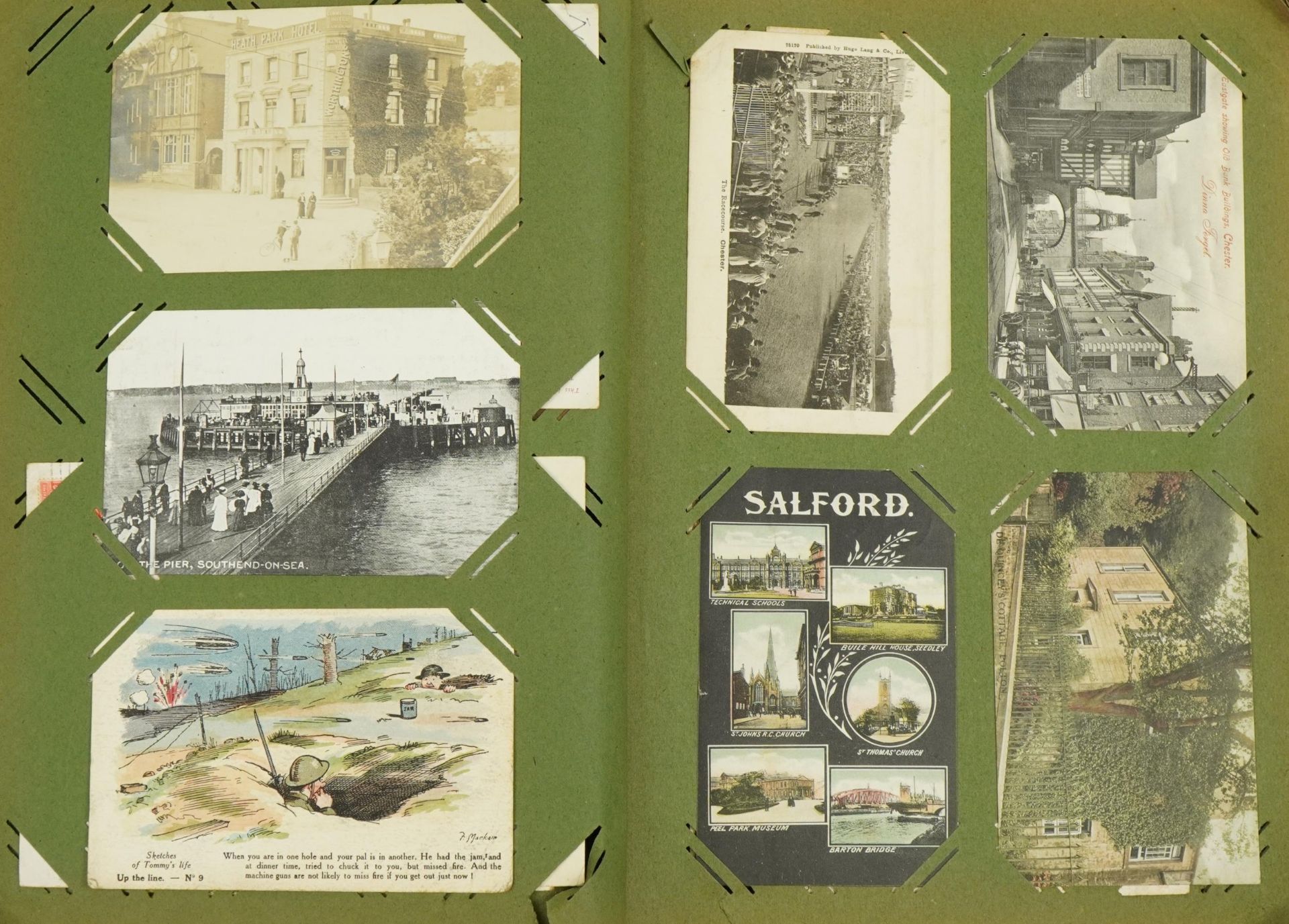 Good collection of Edwardian topographical and social history postcards arranged in an album, some - Image 16 of 19