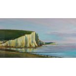 Derek C Baulcomb 2000, Beachy head, East Sussex, gouache, mounted, framed and glazed, 61cm x 32cm