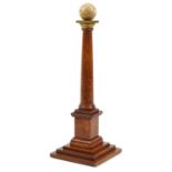 Victorian masonic oak Corinthian warden's column with globe terminal, 41.5cm high For further