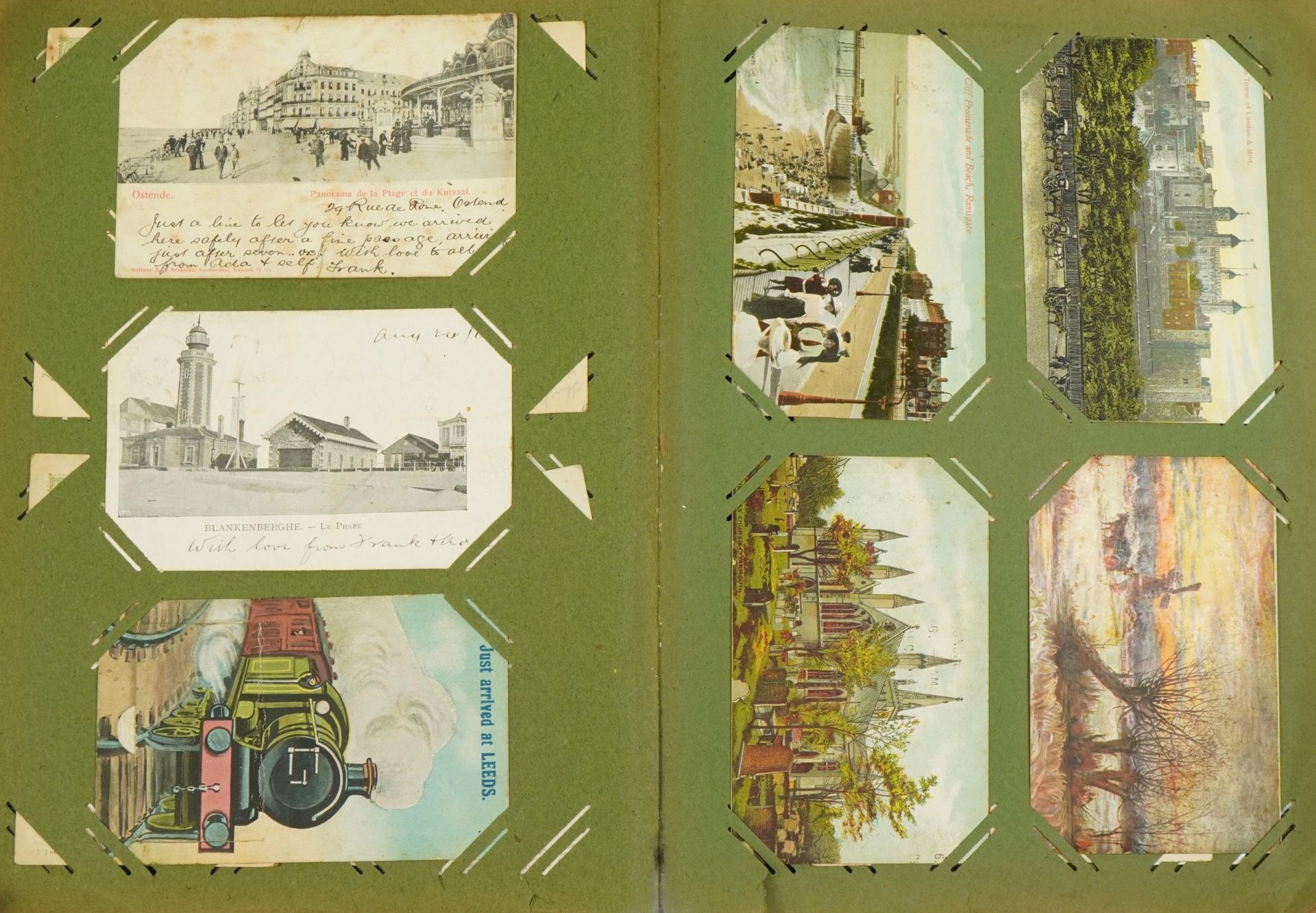 Good collection of Edwardian topographical and social history postcards arranged in an album, some - Image 5 of 19