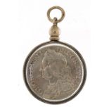 George II 1758 shilling housed in a silver pendant mount For further information on this lot