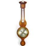 Comitti of London inlaid mahogany banjo barometer, 66cm high For further information on this lot