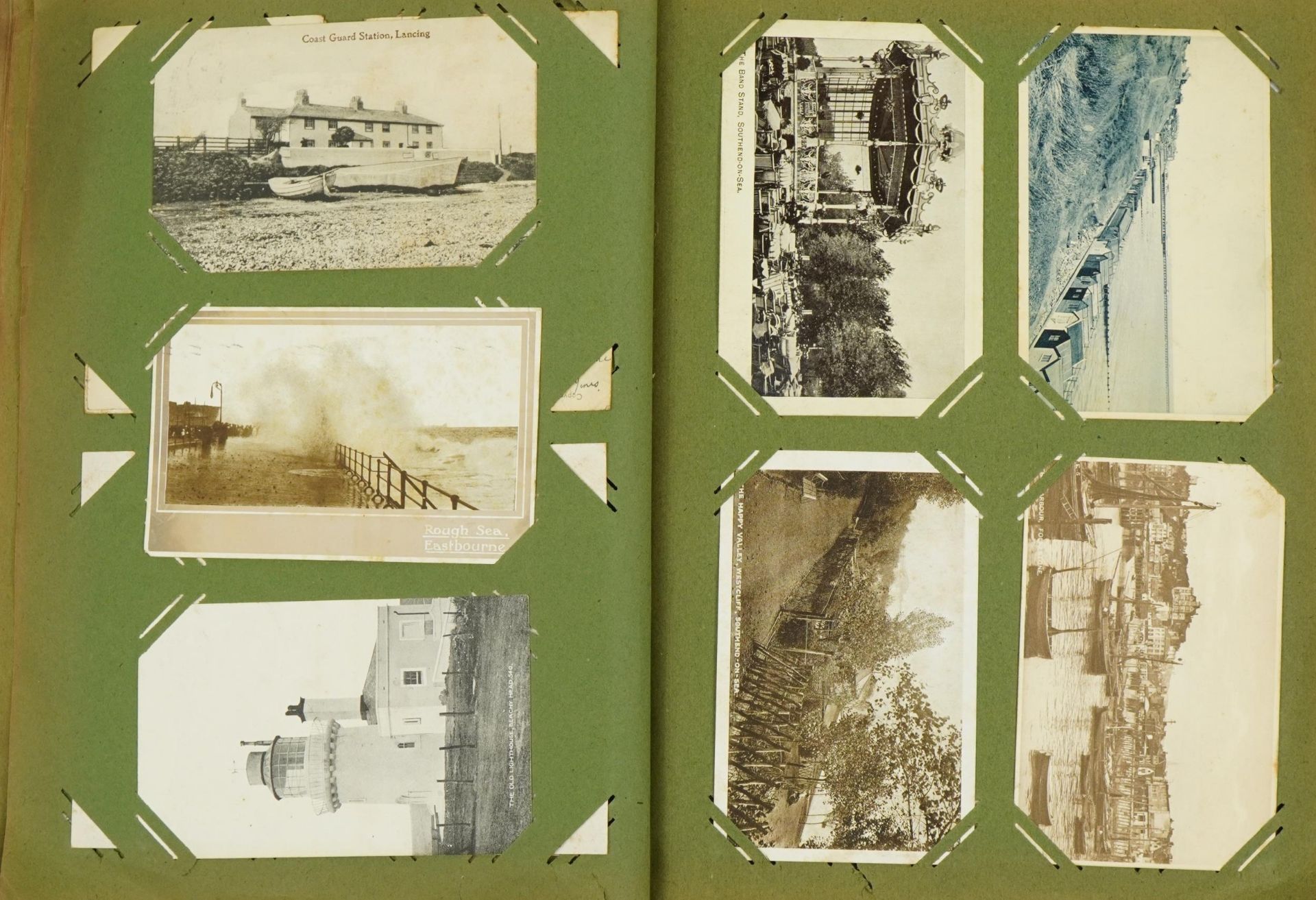 Good collection of Edwardian topographical and social history postcards arranged in an album, some - Image 8 of 19