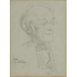 Henry Mayo Bateman - Portrait of a gentleman wearing a bow tie, possibly a self portrait, caricature