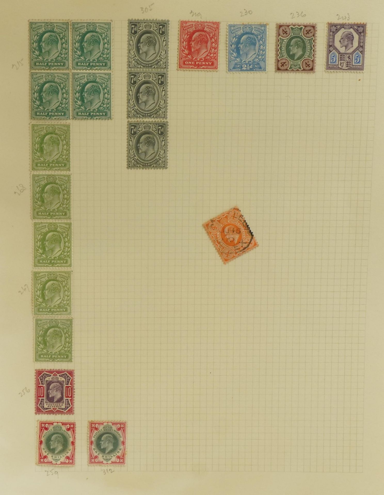 Collection of Edwardian stamps on three pages For further information on this lot please contact the - Image 2 of 3
