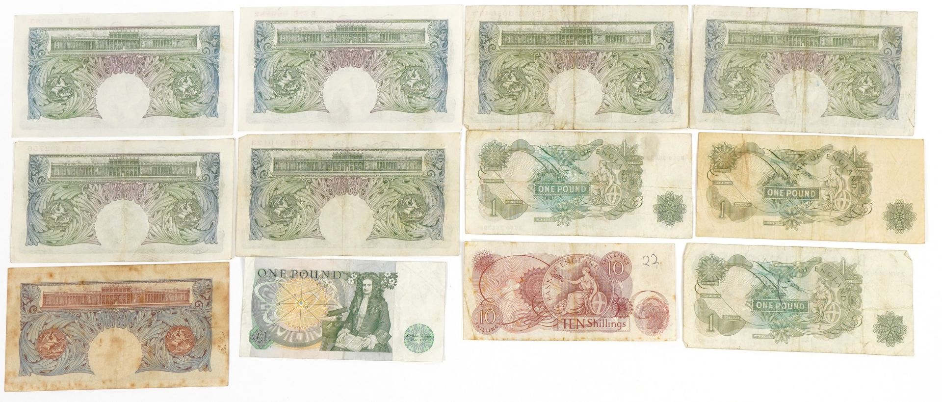 Bank of England banknotes comprising ten shillings and one pound, including emergency issue one - Image 3 of 3