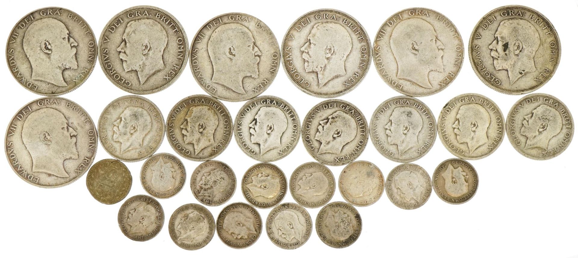 British pre decimal pre 1947 coinage including half crowns and shillings, 148.0g For further
