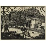 Guy Seymour Warre Malet - Bank Holiday, Wimbledon Common, wood engraving, inscribed verso The London