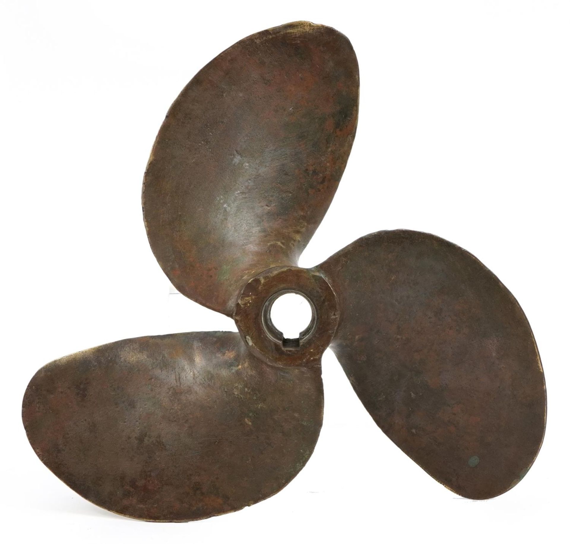 Phosphor bronze three blade boat propeller impressed D:425, 36cm in diameter For further information - Image 3 of 3