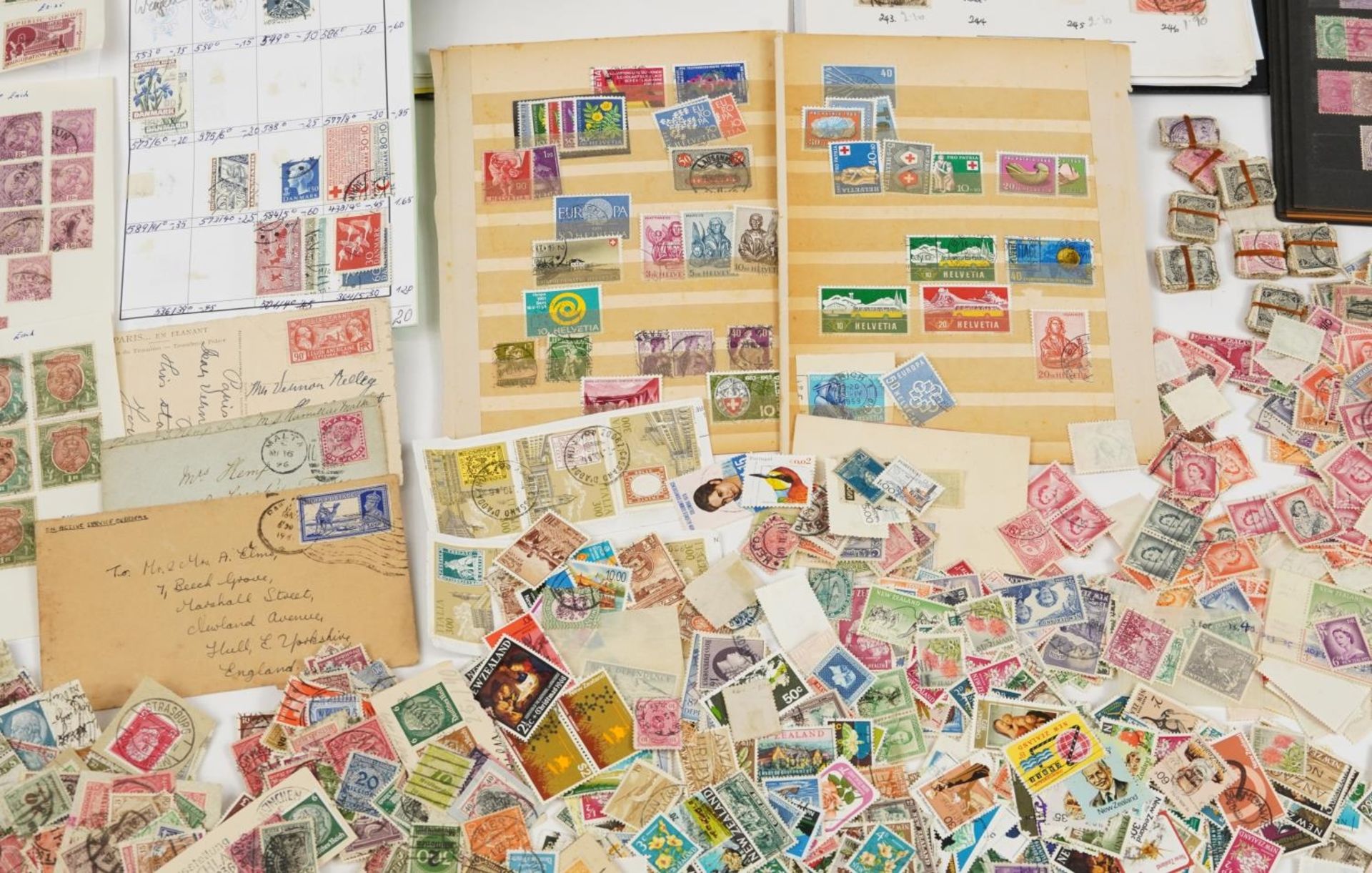 Collection of antique and later world stamps, some arranged in albums, including Denmark and - Image 6 of 13