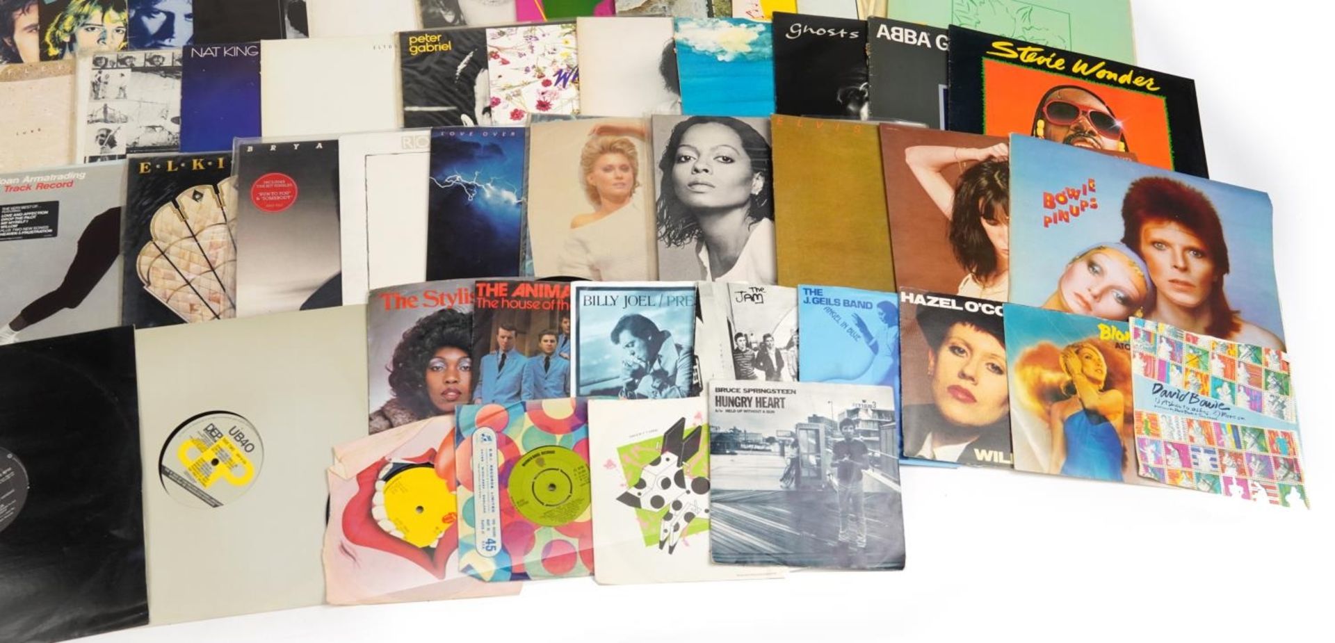 Vinyl LP records and 45rpms including The Jam, Lindis Farne, Stevie Wonder, Diana Ross, Elton - Image 7 of 7