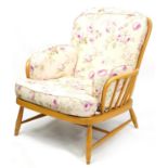 Ercol Jubilee light elm stick back armchair, 83cm high For further information on this lot please