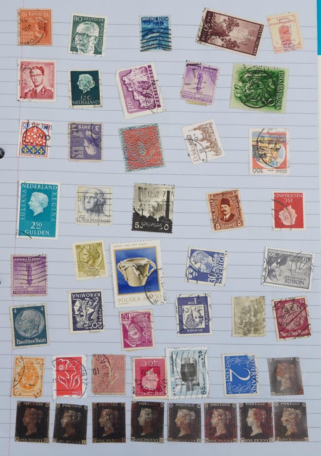 World stamps arranged in thirteen albums including Great Britain, Cyprus, Gibraltar, Mexico, Uruguay - Image 7 of 10