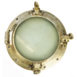 Shipping interest bronze porthole, impressed W L Halley Bumbarton, 58cm in diameter For further