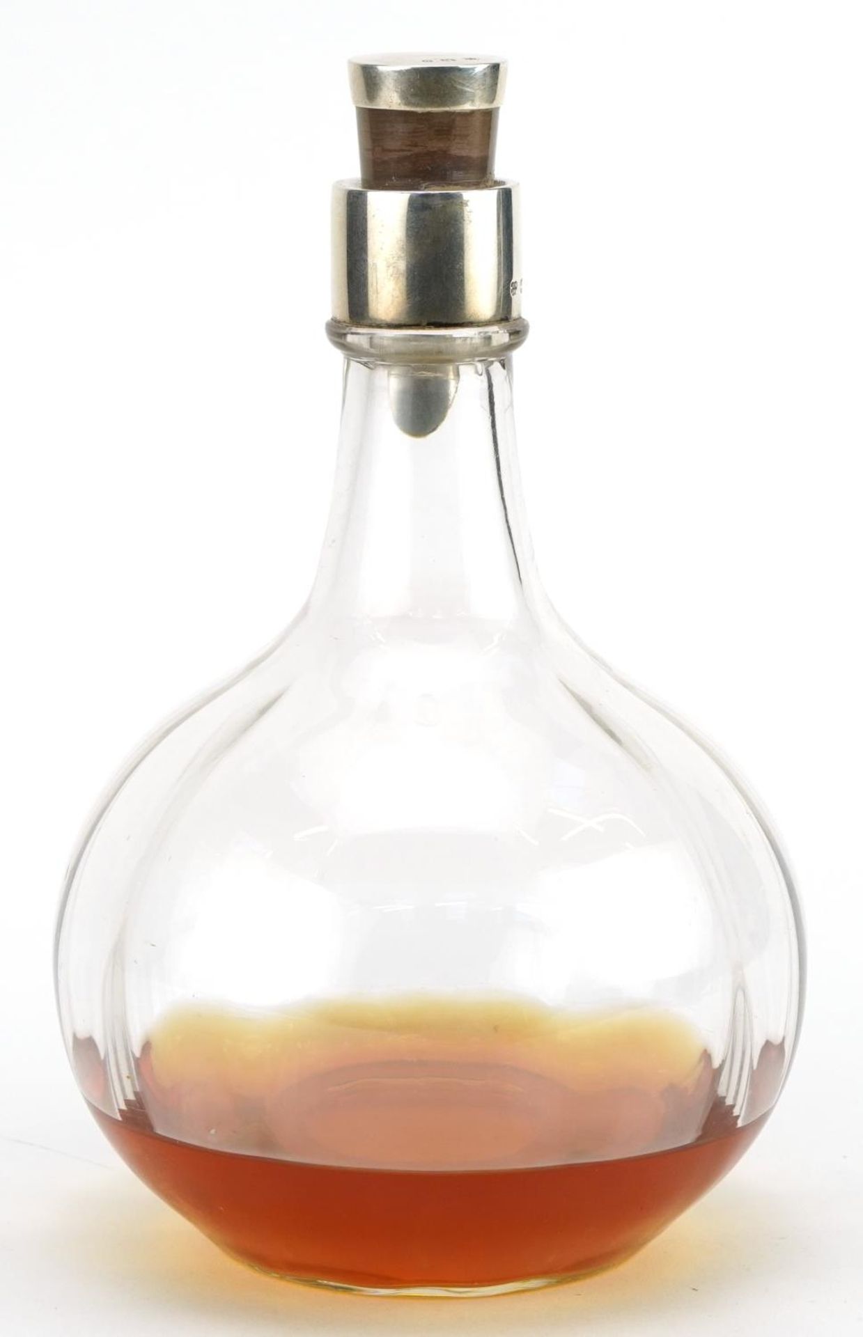 Hukin & Heath Ltd, Victorian glass decanter with silver mounts and padlock, registered design - Bild 3 aus 5