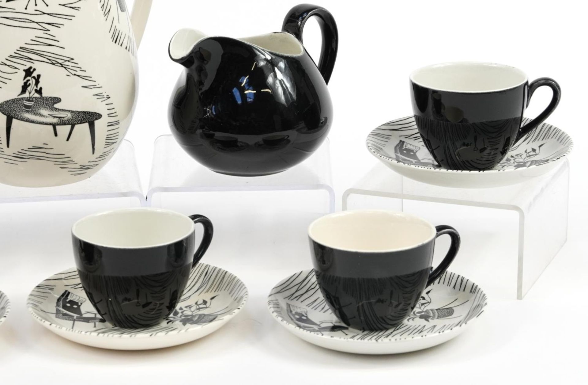 Ridgeways Homemaker six place coffee set comprising coffee pot, milk jug, sugar bowl and six cups - Image 3 of 4