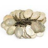 Large collection of white metal religious fobs, each fob, 2.5cm high For further information on this