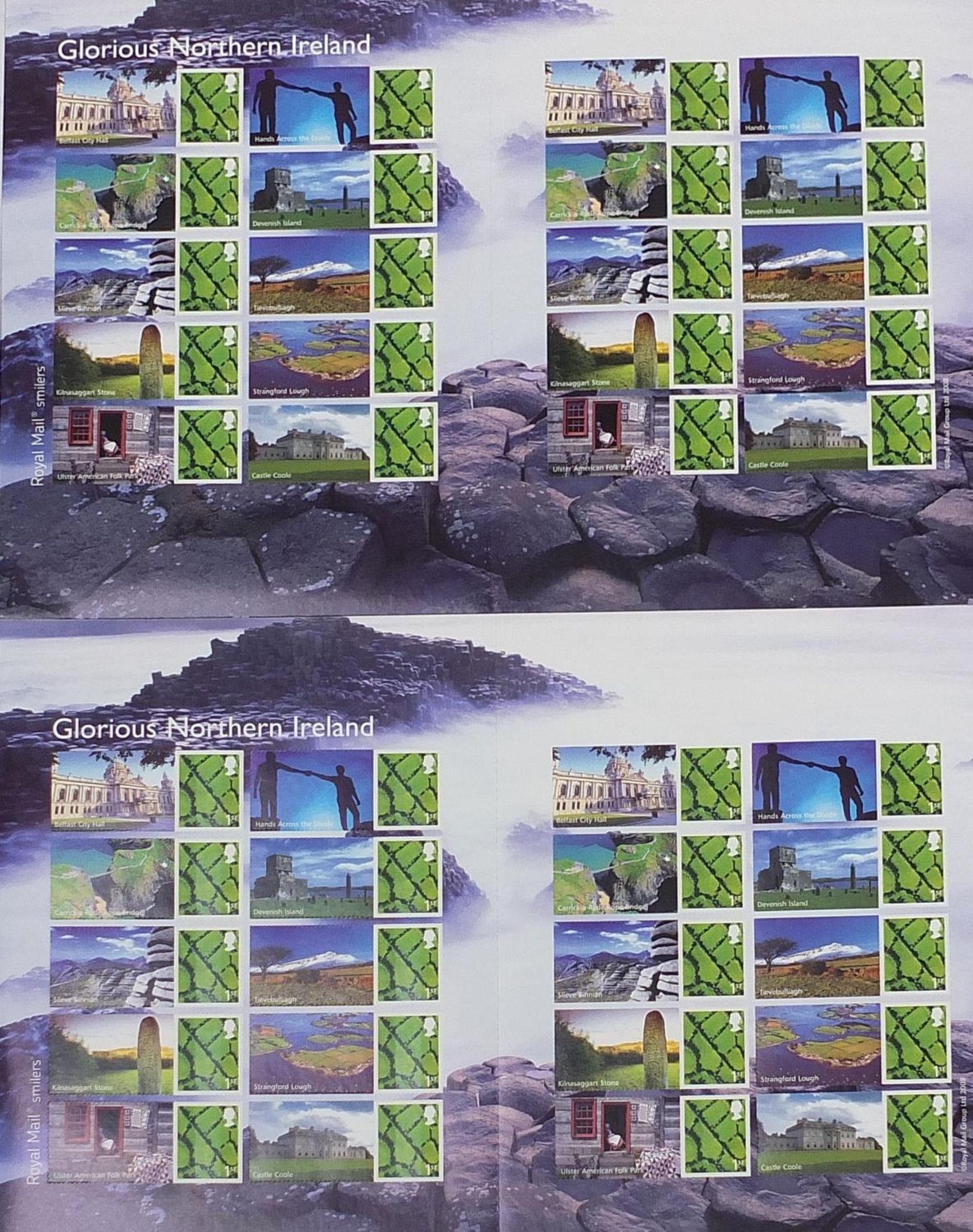 Four sheets of twenty Royal Mail first class Glorious Northern Ireland stamps For further - Image 3 of 3