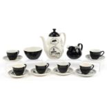 Ridgeways Homemaker six place coffee set comprising coffee pot, milk jug, sugar bowl and six cups