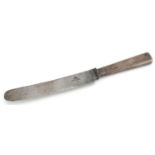 Antique Russian military interest silver handled knife by Aleksander Kordes, the handle engraved