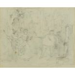 Henry Liversedge - The Merry Wives of Windsor, pencil illustration, signed with monogram,