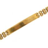 18ct gold identity bracelet, 21.5cm in length, 23.4g : For further information on this lot please