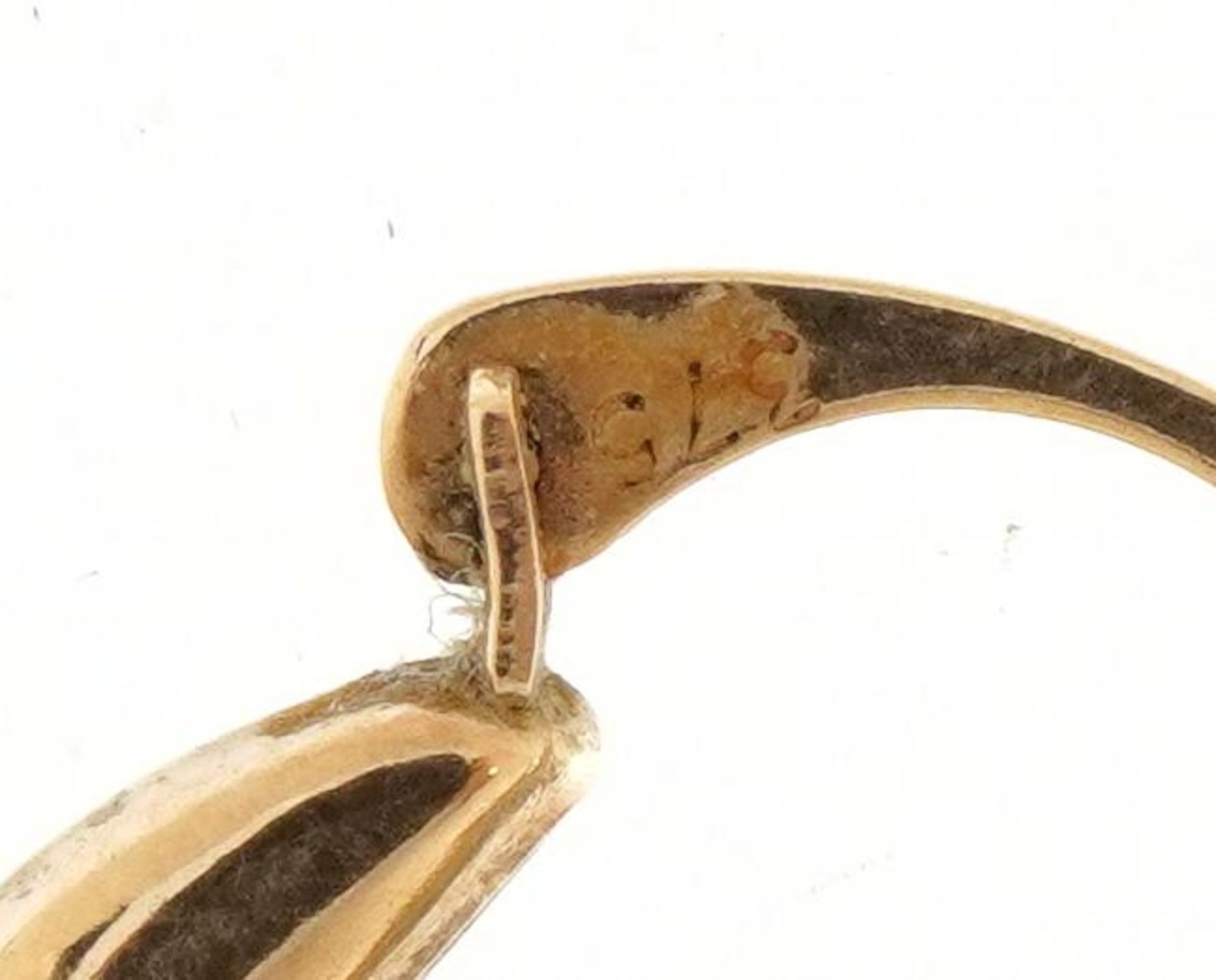 Pair of 9ct gold hoop earrings, 2.4cm high, 0.9g : For further information on this lot please - Image 3 of 3