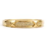 14k gold hinged bangle set with diamonds, 6.6cm wide, 23.7g : For further information on this lot