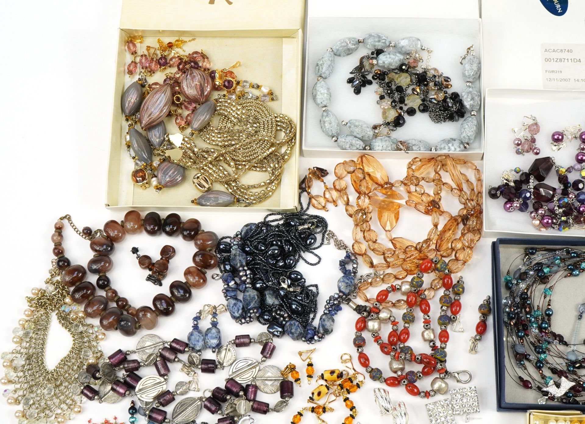 Large collection of vintage and later costume jewellery including silver and amber earrings, - Image 2 of 5