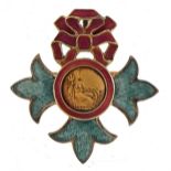 Military interest Order of the Empire silver and enamelled brooch, 3.5cm high, 8.1g : For further
