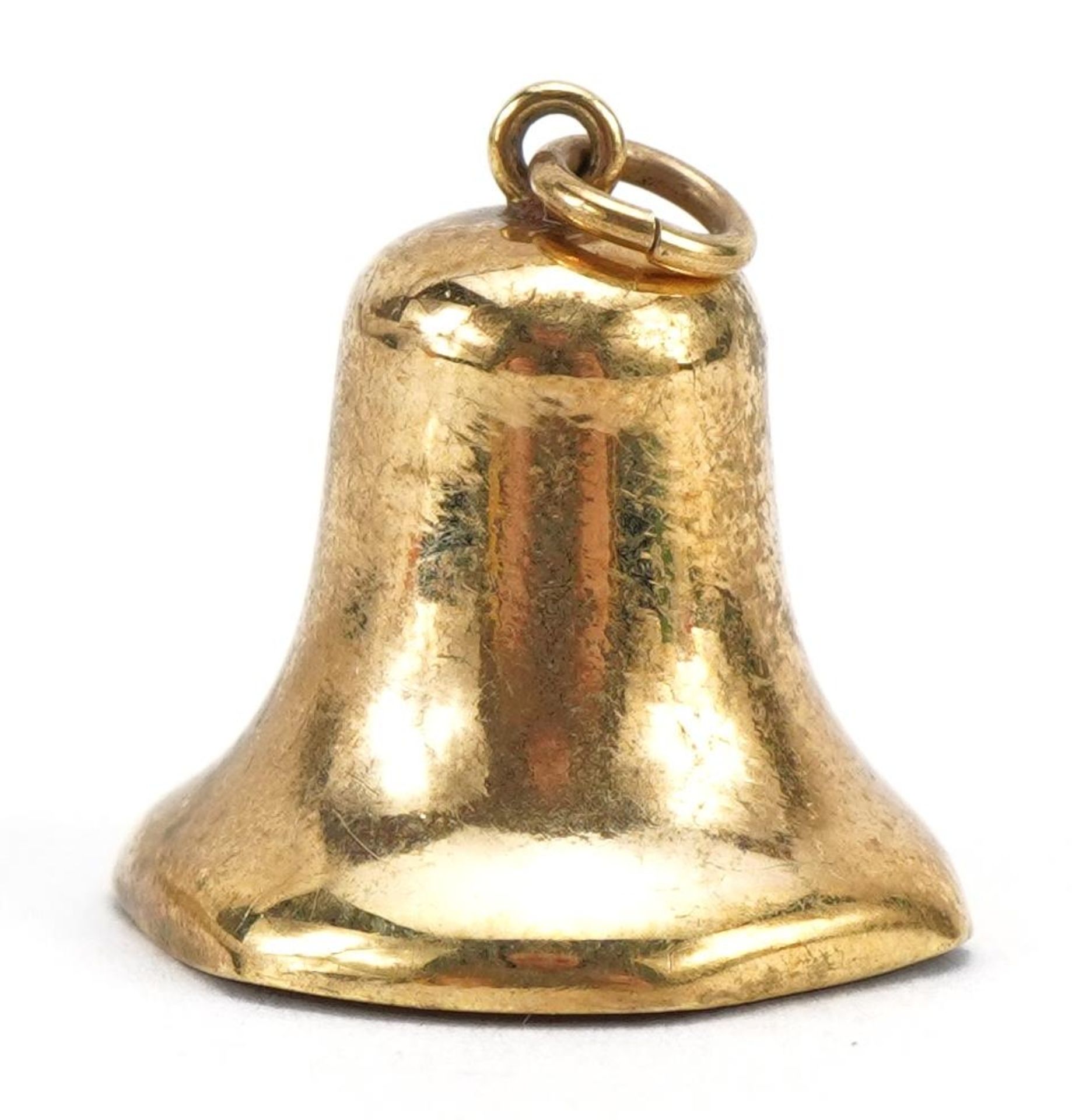 9ct gold bell charm, 1.8cm high, 1.3g : For further information on this lot please contact the