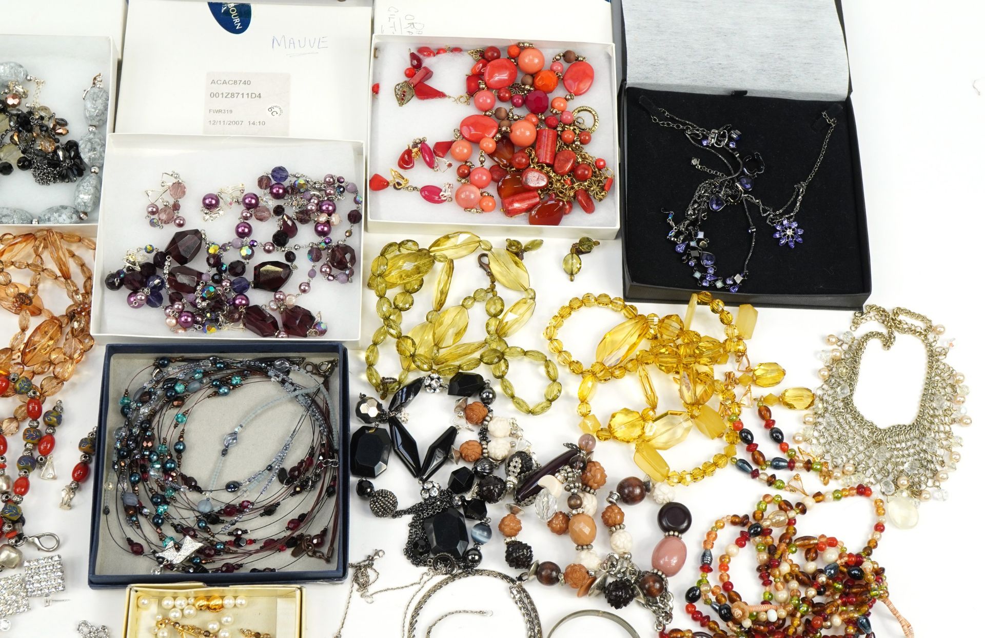 Large collection of vintage and later costume jewellery including silver and amber earrings, - Image 3 of 5